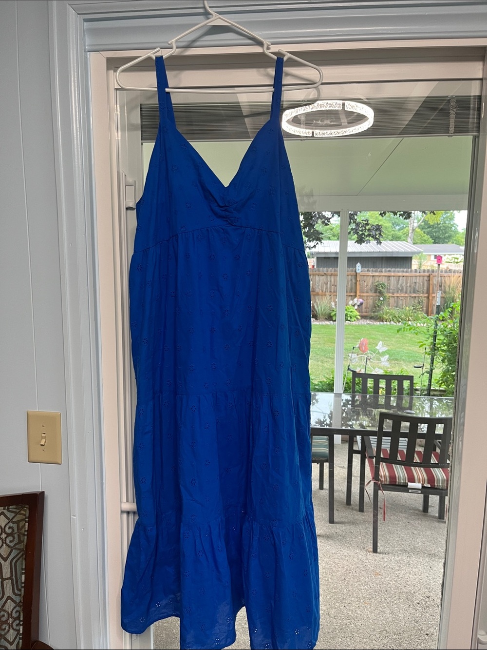 Sleeveless Royal Blue Maxi Dress with V-Neck